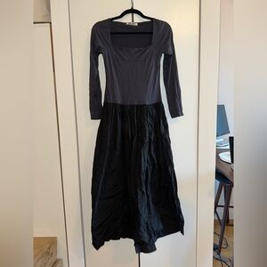 Ciao Lucia Charcoal and Black Long Sleeve Dress